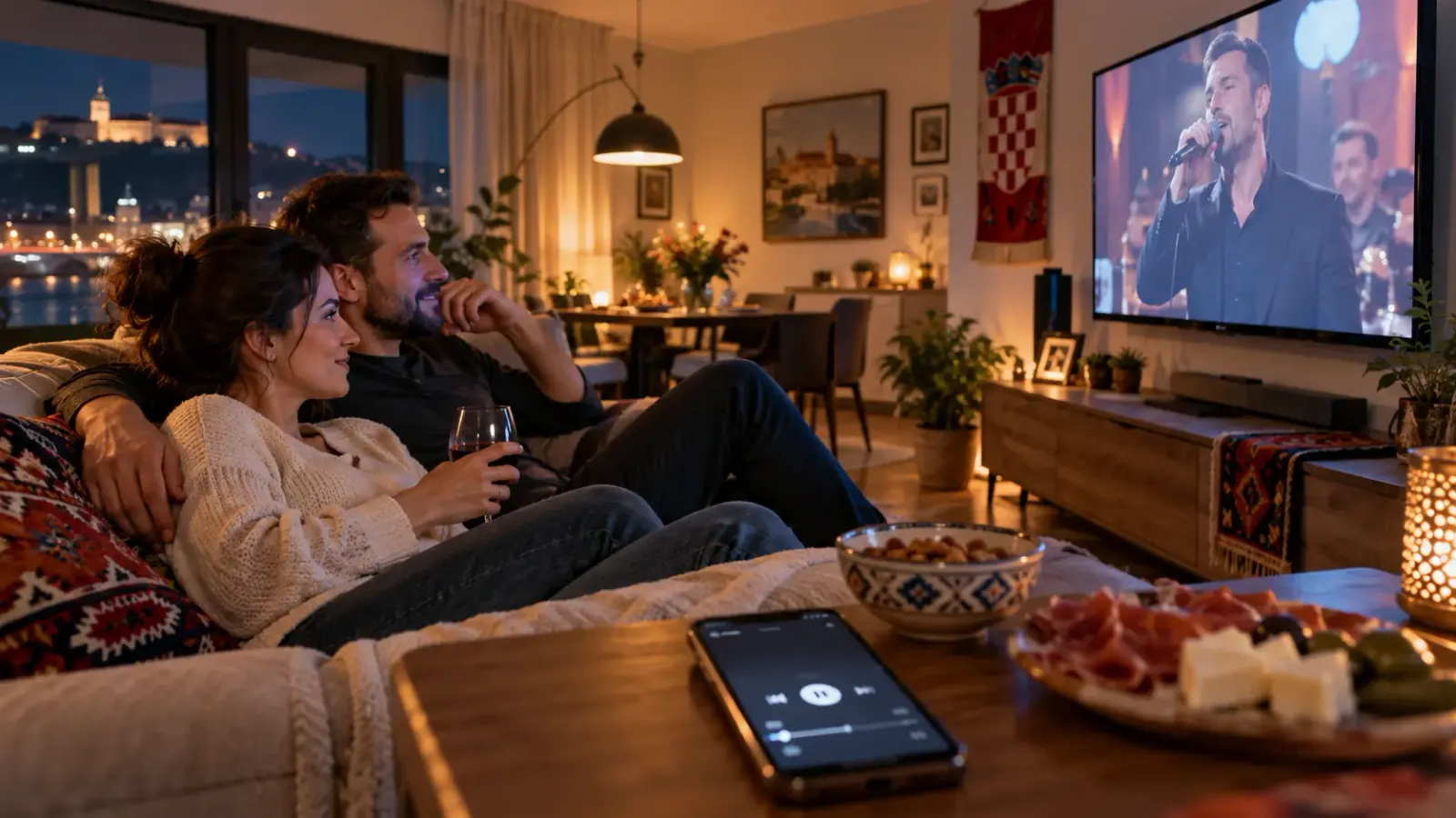 AirPlay sa iPhonea na TV u dnevnoj sobi